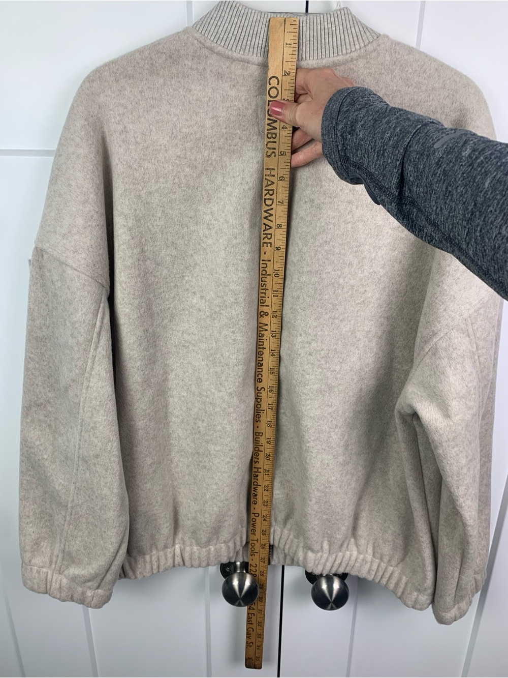 NWT Banana Republic XL Melton Soft Brushed Bomber Jacket Oatmeal Classic Capsule - Picture 6 of 9